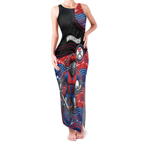 Custom Knights Family Matching Tank Maxi Dress and Hawaiian Shirt Warrior Mascot With Aboriginal Indigenous