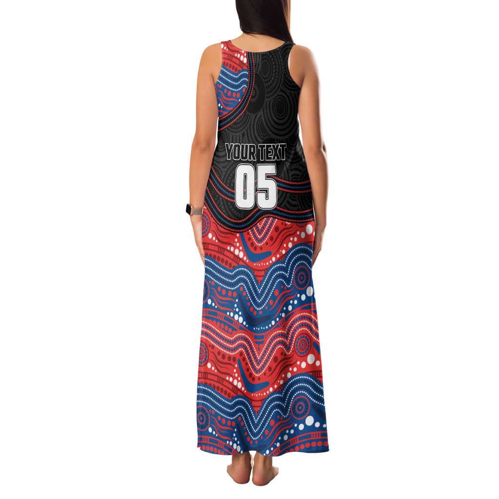 Custom Knights Family Matching Tank Maxi Dress and Hawaiian Shirt Warrior Mascot With Aboriginal Indigenous