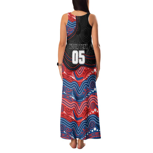 Custom Knights Family Matching Tank Maxi Dress and Hawaiian Shirt Warrior Mascot With Aboriginal Indigenous