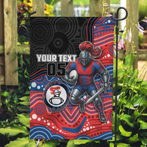 Custom Knights Garden Flag Warrior Mascot With Aboriginal Indigenous