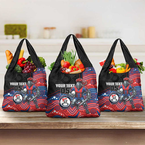 Custom Knights Grocery Bag Warrior Mascot With Aboriginal Indigenous