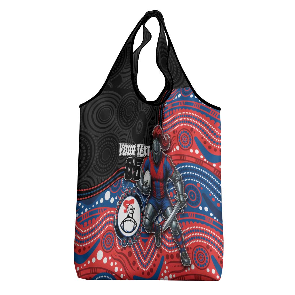 Custom Knights Grocery Bag Warrior Mascot With Aboriginal Indigenous