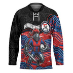 Custom Knights Hockey Jersey Warrior Mascot With Aboriginal Indigenous