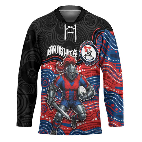 Custom Knights Hockey Jersey Warrior Mascot With Aboriginal Indigenous