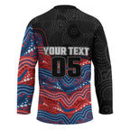 Custom Knights Hockey Jersey Warrior Mascot With Aboriginal Indigenous