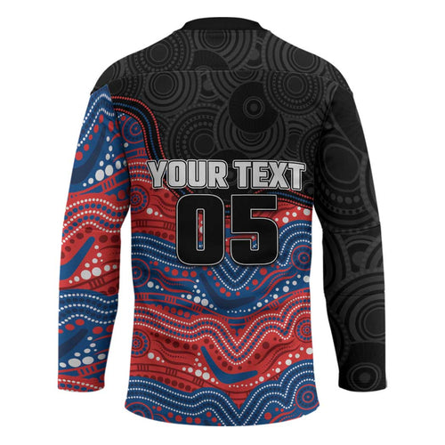Custom Knights Hockey Jersey Warrior Mascot With Aboriginal Indigenous