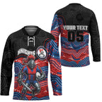 Custom Knights Hockey Jersey Warrior Mascot With Aboriginal Indigenous