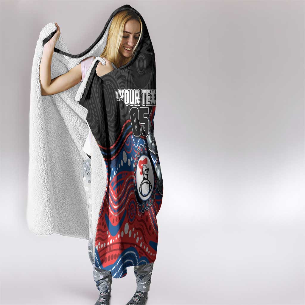 Custom Knights Hooded Blanket Warrior Mascot With Aboriginal Indigenous