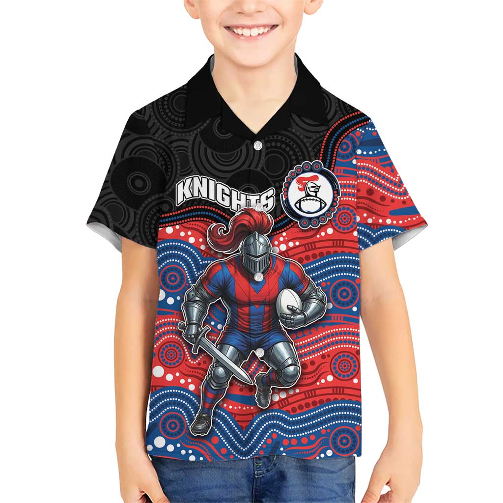 Custom Knights Kid Hawaiian Shirt Warrior Mascot With Aboriginal Indigenous