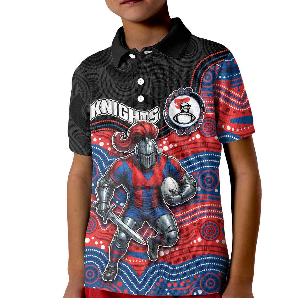 Custom Knights Kid Polo Shirt Warrior Mascot With Aboriginal Indigenous