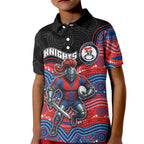 Custom Knights Kid Polo Shirt Warrior Mascot With Aboriginal Indigenous