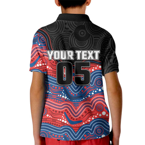 Custom Knights Kid Polo Shirt Warrior Mascot With Aboriginal Indigenous