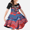 Custom Knights Kid Short Sleeve Dress Warrior Mascot With Aboriginal Indigenous