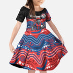 Custom Knights Kid Short Sleeve Dress Warrior Mascot With Aboriginal Indigenous