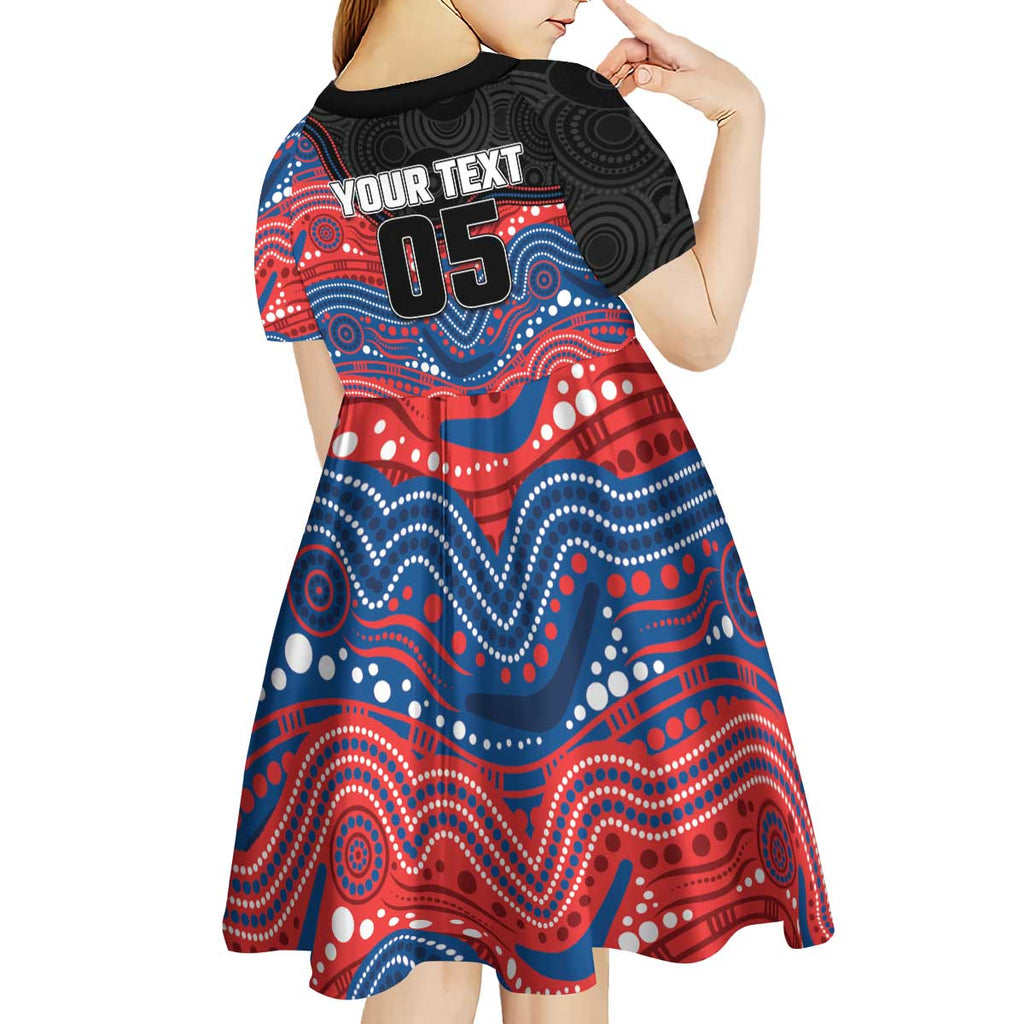 Custom Knights Kid Short Sleeve Dress Warrior Mascot With Aboriginal Indigenous