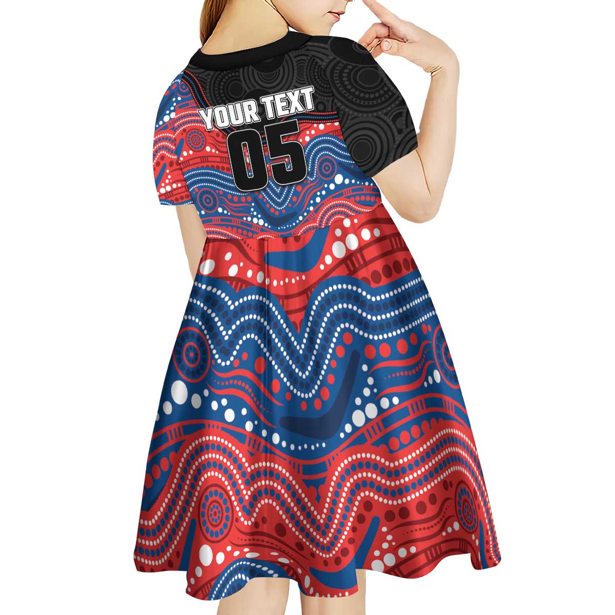 Custom Knights Kid Short Sleeve Dress Warrior Mascot With Aboriginal Indigenous