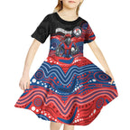 Custom Knights Kid Short Sleeve Dress Warrior Mascot With Aboriginal Indigenous