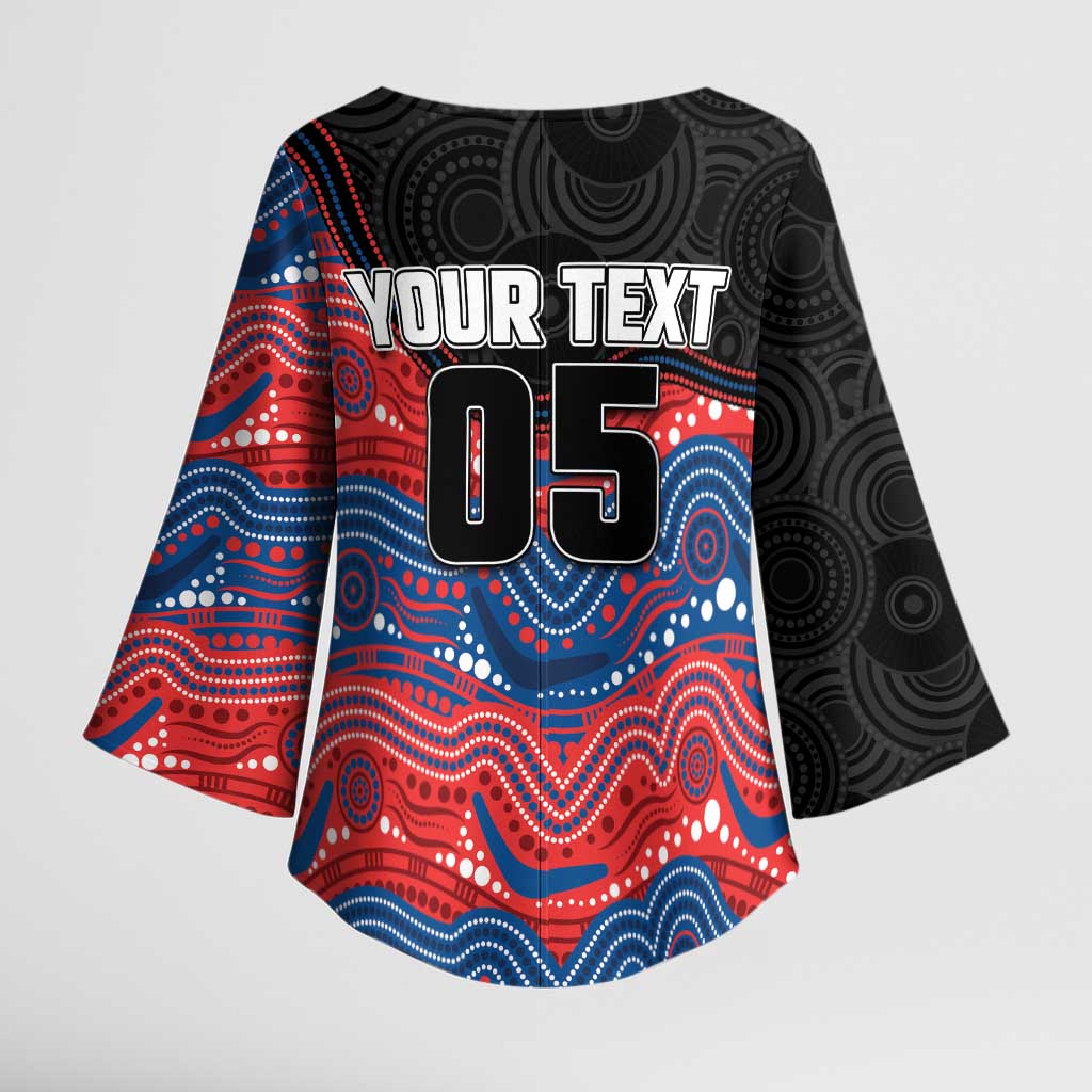 Custom Knights Kimono Sleeve Blouse Warrior Mascot With Aboriginal Indigenous