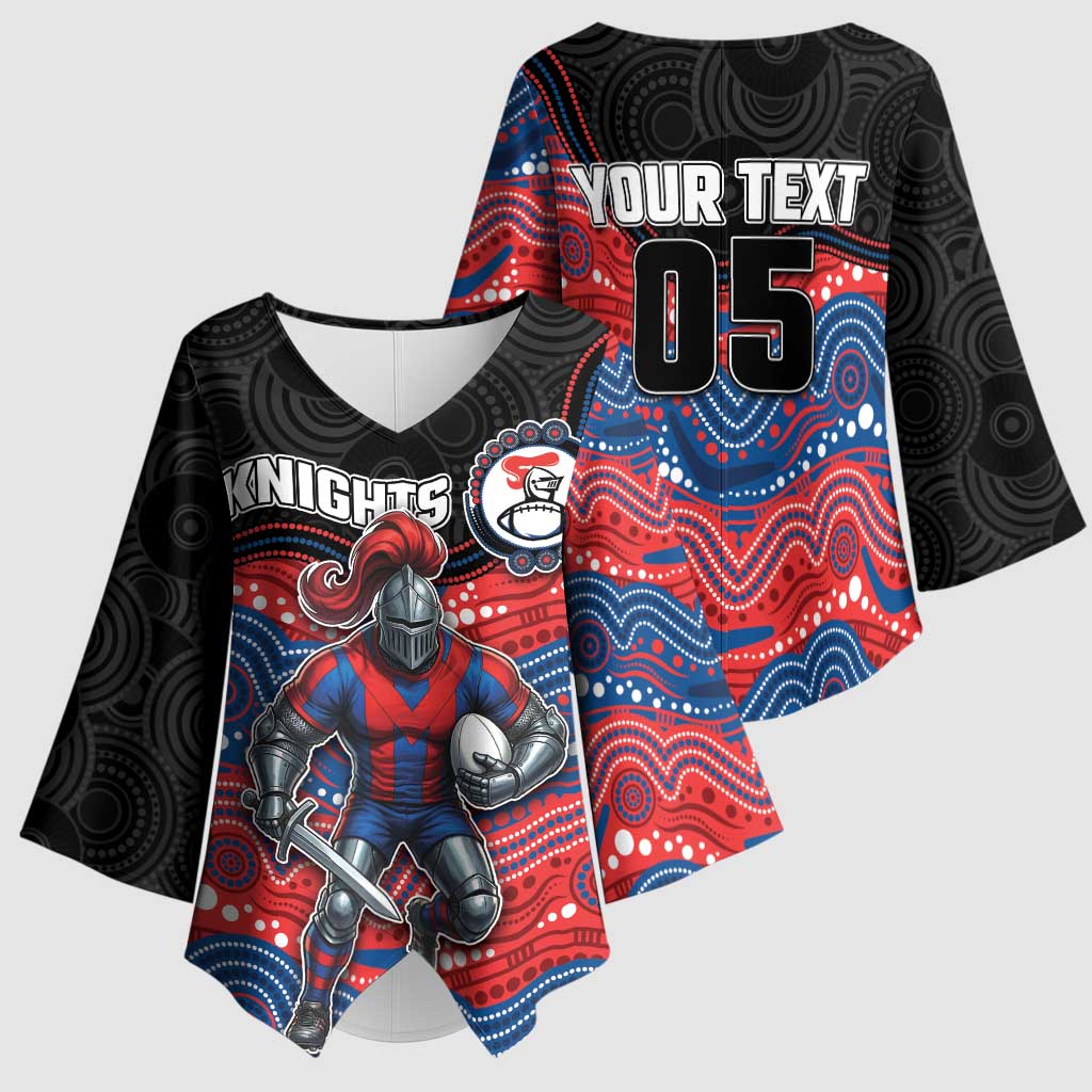 Custom Knights Kimono Sleeve Blouse Warrior Mascot With Aboriginal Indigenous