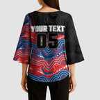 Custom Knights Kimono Sleeve Blouse Warrior Mascot With Aboriginal Indigenous