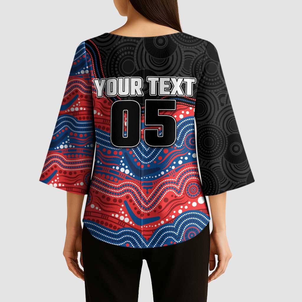 Custom Knights Kimono Sleeve Blouse Warrior Mascot With Aboriginal Indigenous