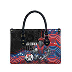 Custom Knights Leather Bag Warrior Mascot With Aboriginal Indigenous