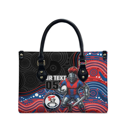 Custom Knights Leather Bag Warrior Mascot With Aboriginal Indigenous
