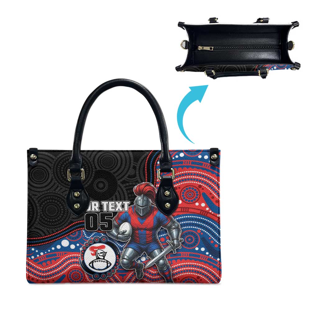 Custom Knights Leather Bag Warrior Mascot With Aboriginal Indigenous
