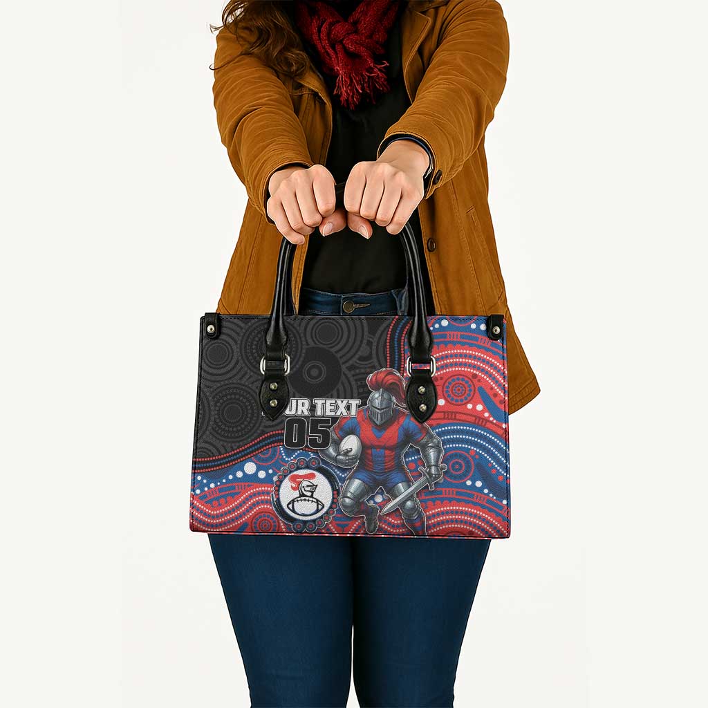 Custom Knights Leather Bag Warrior Mascot With Aboriginal Indigenous