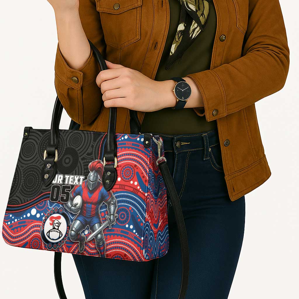 Custom Knights Leather Bag Warrior Mascot With Aboriginal Indigenous