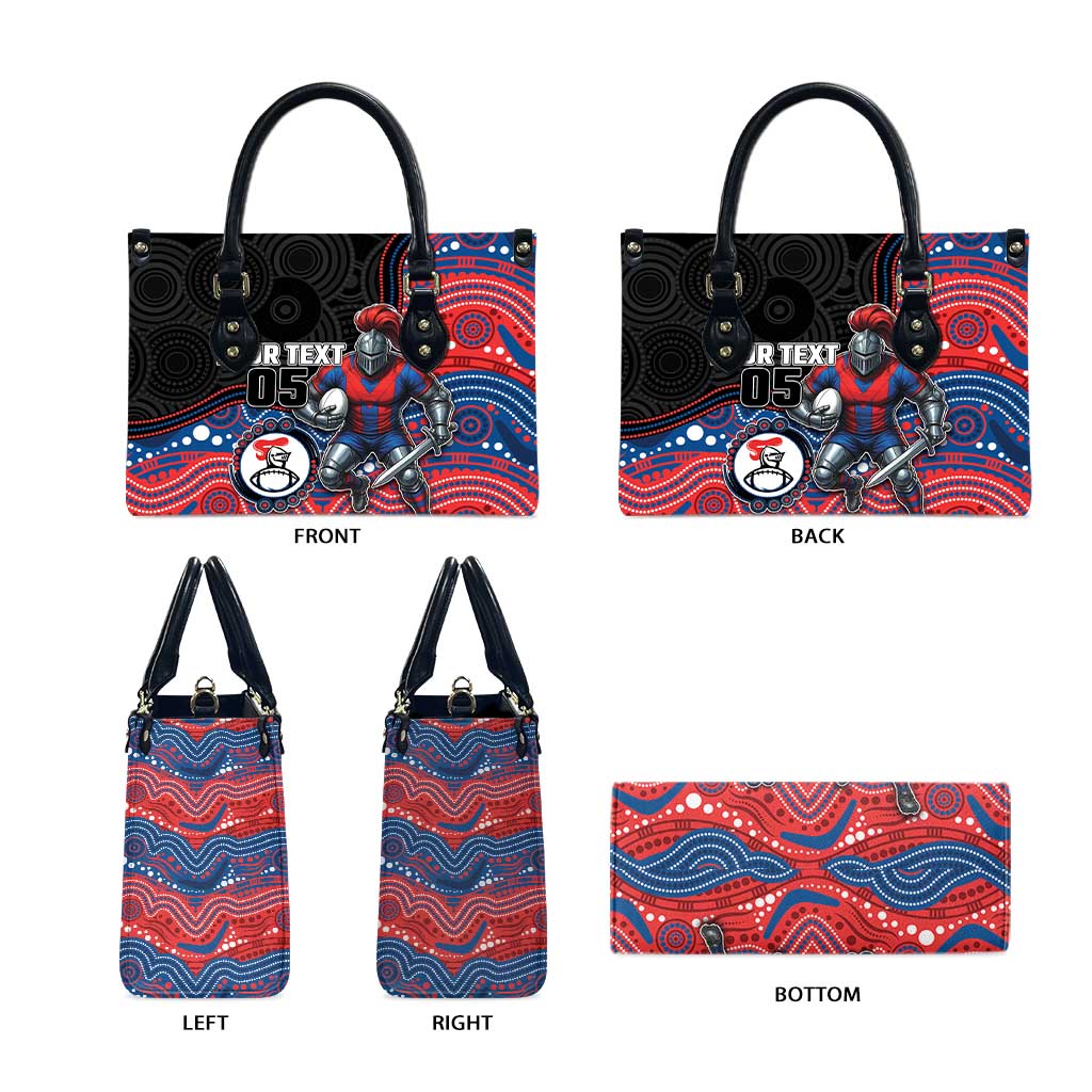 Custom Knights Leather Bag Warrior Mascot With Aboriginal Indigenous
