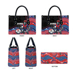 Custom Knights Leather Bag Warrior Mascot With Aboriginal Indigenous