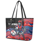 Custom Knights Leather Tote Bag Warrior Mascot With Aboriginal Indigenous