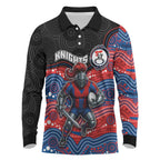 Custom Knights Long Sleeve Polo Shirt Warrior Mascot With Aboriginal Indigenous