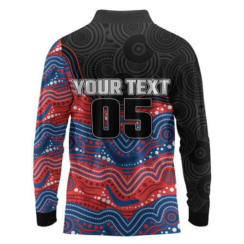 Custom Knights Long Sleeve Polo Shirt Warrior Mascot With Aboriginal Indigenous