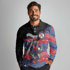 Custom Knights Long Sleeve Polo Shirt Warrior Mascot With Aboriginal Indigenous
