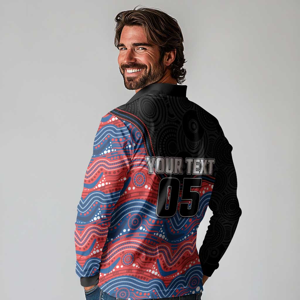 Custom Knights Long Sleeve Polo Shirt Warrior Mascot With Aboriginal Indigenous