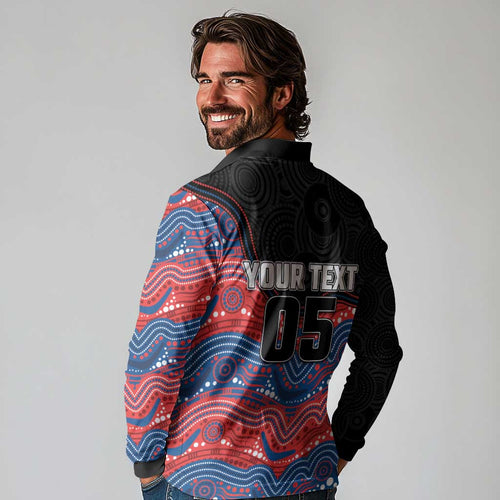 Custom Knights Long Sleeve Polo Shirt Warrior Mascot With Aboriginal Indigenous