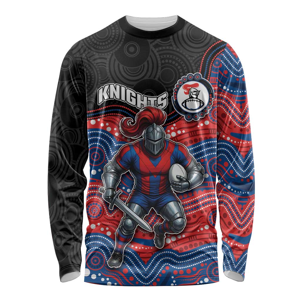 Custom Knights Long Sleeve Shirt Warrior Mascot With Aboriginal Indigenous