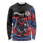 Custom Knights Long Sleeve Shirt Warrior Mascot With Aboriginal Indigenous