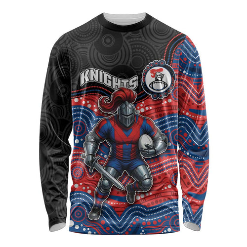 Custom Knights Long Sleeve Shirt Warrior Mascot With Aboriginal Indigenous