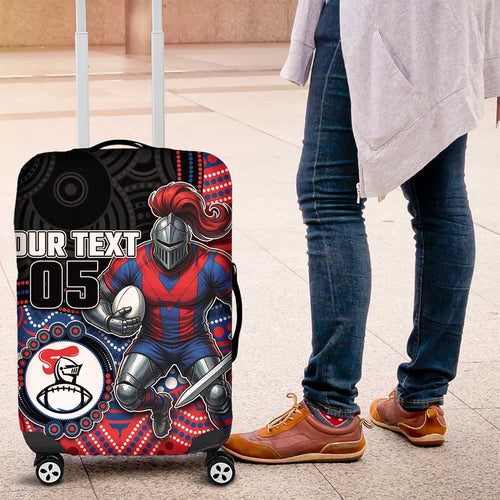 Custom Knights Luggage Cover Warrior Mascot With Aboriginal Indigenous