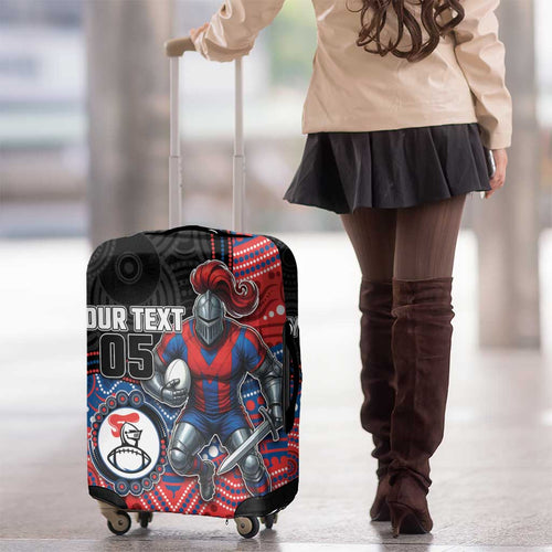 Custom Knights Luggage Cover Warrior Mascot With Aboriginal Indigenous