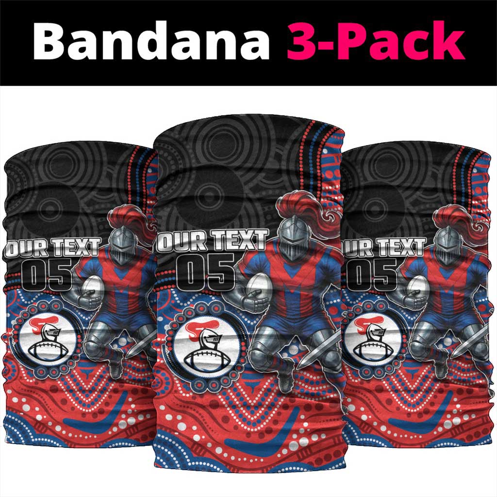 Custom Knights Neck Gaiter Warrior Mascot With Aboriginal Indigenous