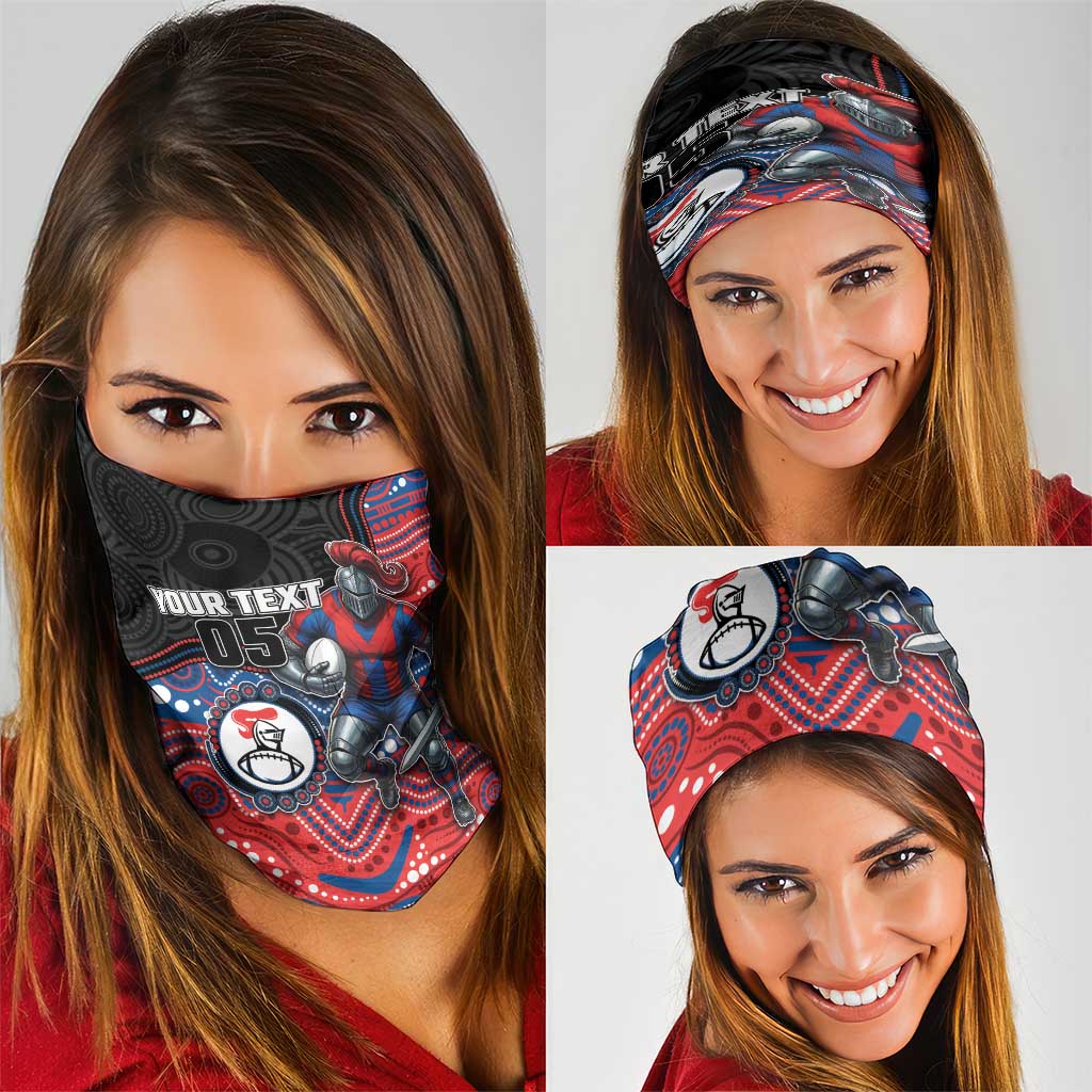 Custom Knights Neck Gaiter Warrior Mascot With Aboriginal Indigenous