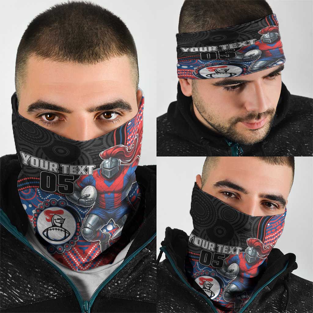 Custom Knights Neck Gaiter Warrior Mascot With Aboriginal Indigenous