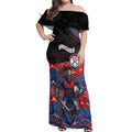 Custom Knights Off Shoulder Maxi Dress Warrior Mascot With Aboriginal Indigenous