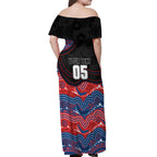 Custom Knights Off Shoulder Maxi Dress Warrior Mascot With Aboriginal Indigenous