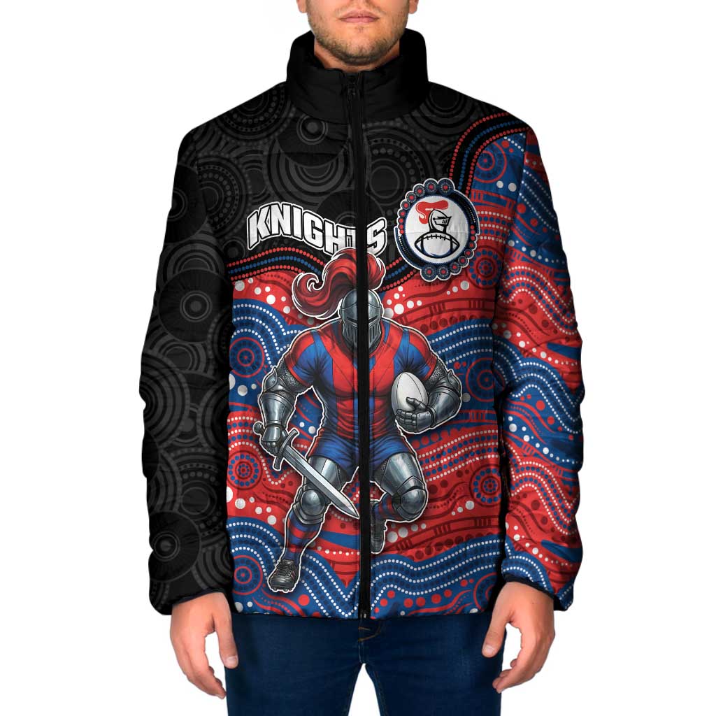 Custom Knights Padded Jacket Warrior Mascot With Aboriginal Indigenous