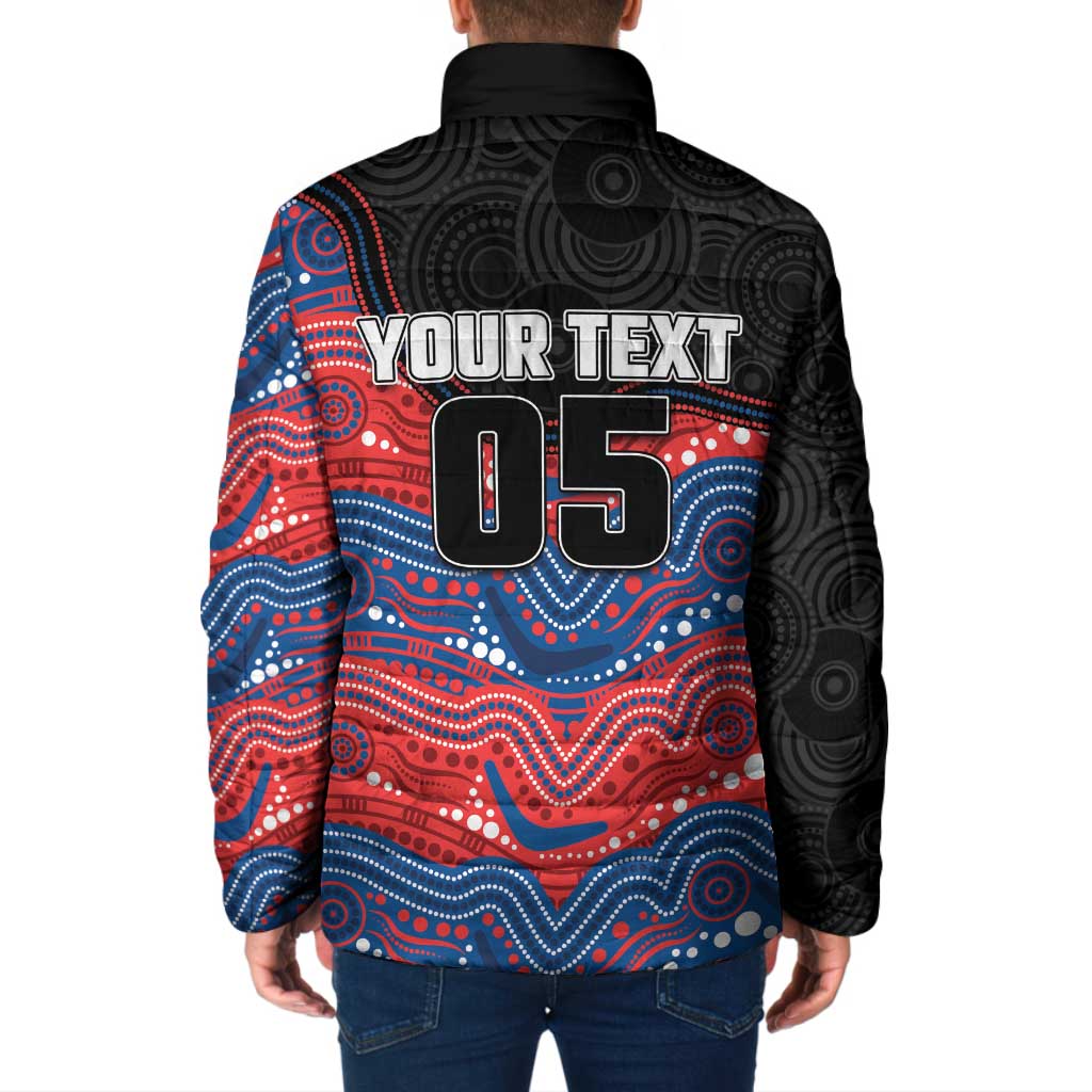 Custom Knights Padded Jacket Warrior Mascot With Aboriginal Indigenous